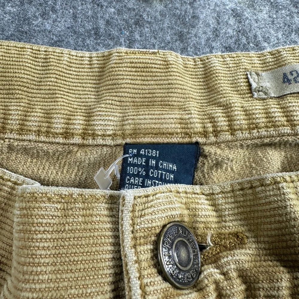 Polo Ralph Lauren Corduroy‎ Pants Mens 42x30 Tan Straight Leg 5-Pocket